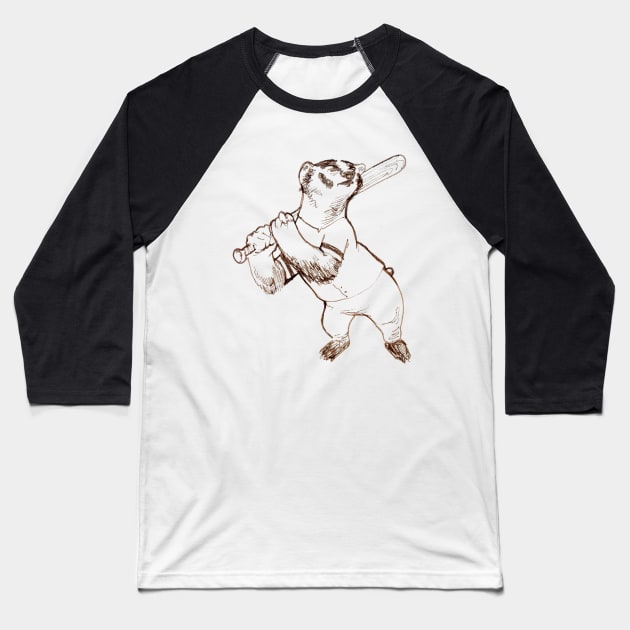 Baseball Badger Baseball T-Shirt by CoolCharacters